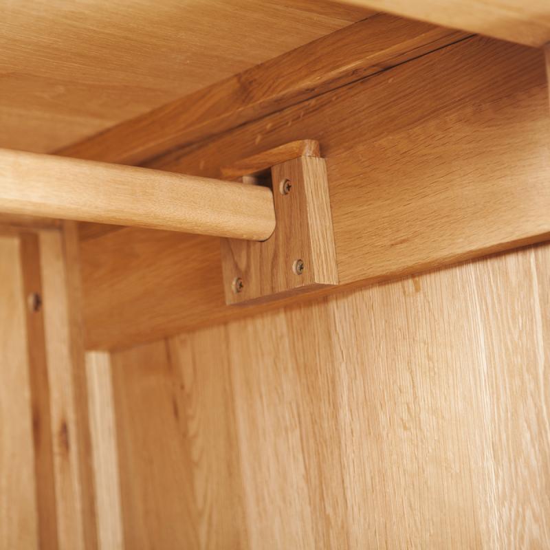 Kingsbury Solid Oak Full Length Double Wardrobe